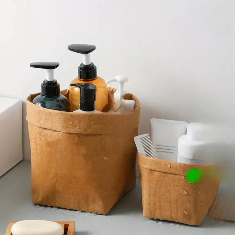 High-Quality Thick Washable Kraft Paper Storage Bags And Clear Plastic Boxes